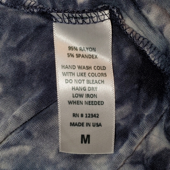 Cotton Innovation Blue Tie Dye Open Front Flyaway Jersey Knit Hoodie Duster Vest - Picture 11 of 11